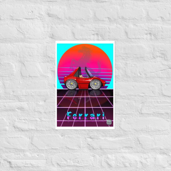 Retro 80s Ferrari Poster - Image 4