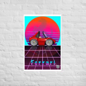 Retro 80s Ferrari Poster