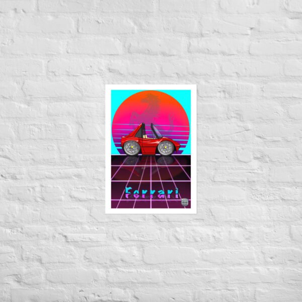Retro 80s Ferrari Poster - Image 3